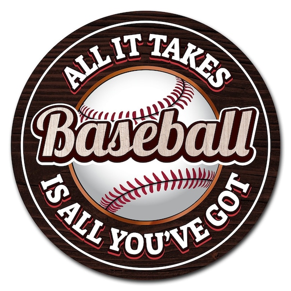Baseball Circle Corrugated Plastic Sign